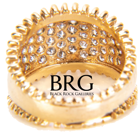 Gorgeous 14K & Pave Diamond RIng with migraine edge